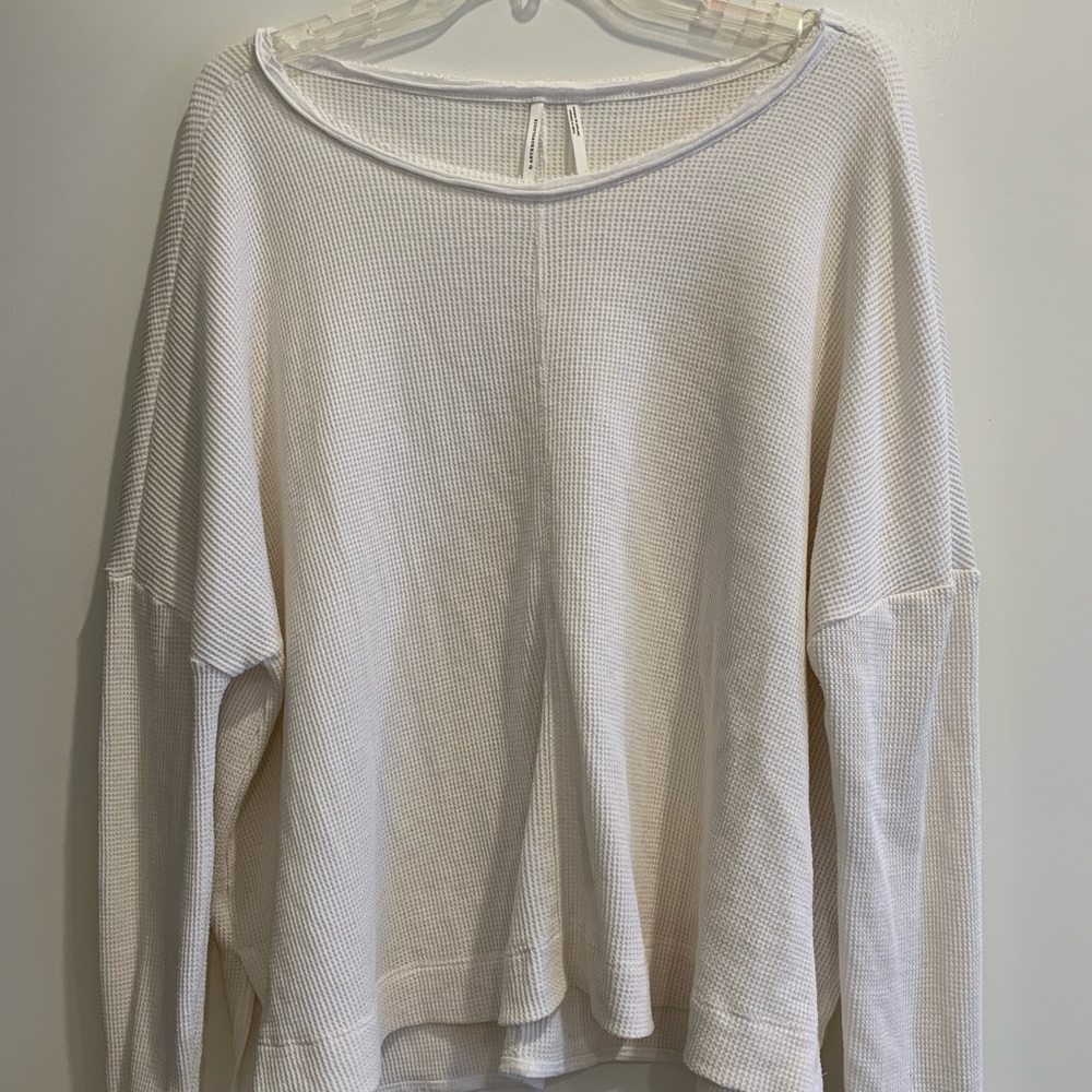 Anthropologie Over Sized Thermal Shirt Cream